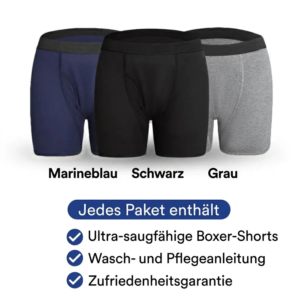 Ultraabsorbierende Inkontinenz-Boxershorts für Männer
