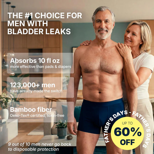 Men’s Ultra‑Absorbent Incontinence Boxer Briefs