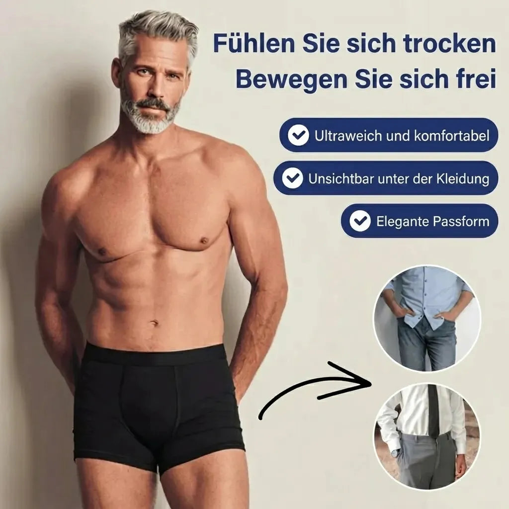 Ultraabsorbierende Inkontinenz-Boxershorts für Männer
