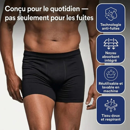 Boxers d’incontinence ultra-absorbants pour hommes