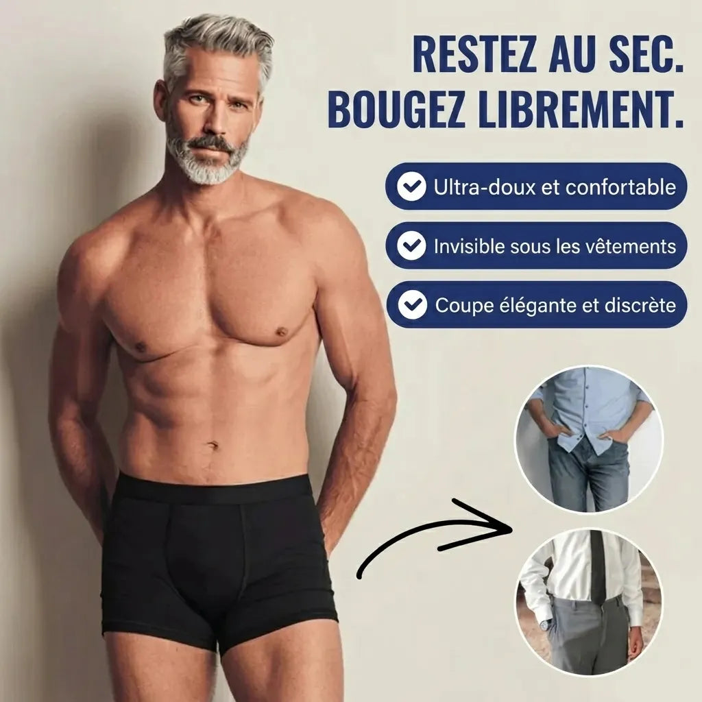 Boxers d’incontinence ultra-absorbants pour hommes