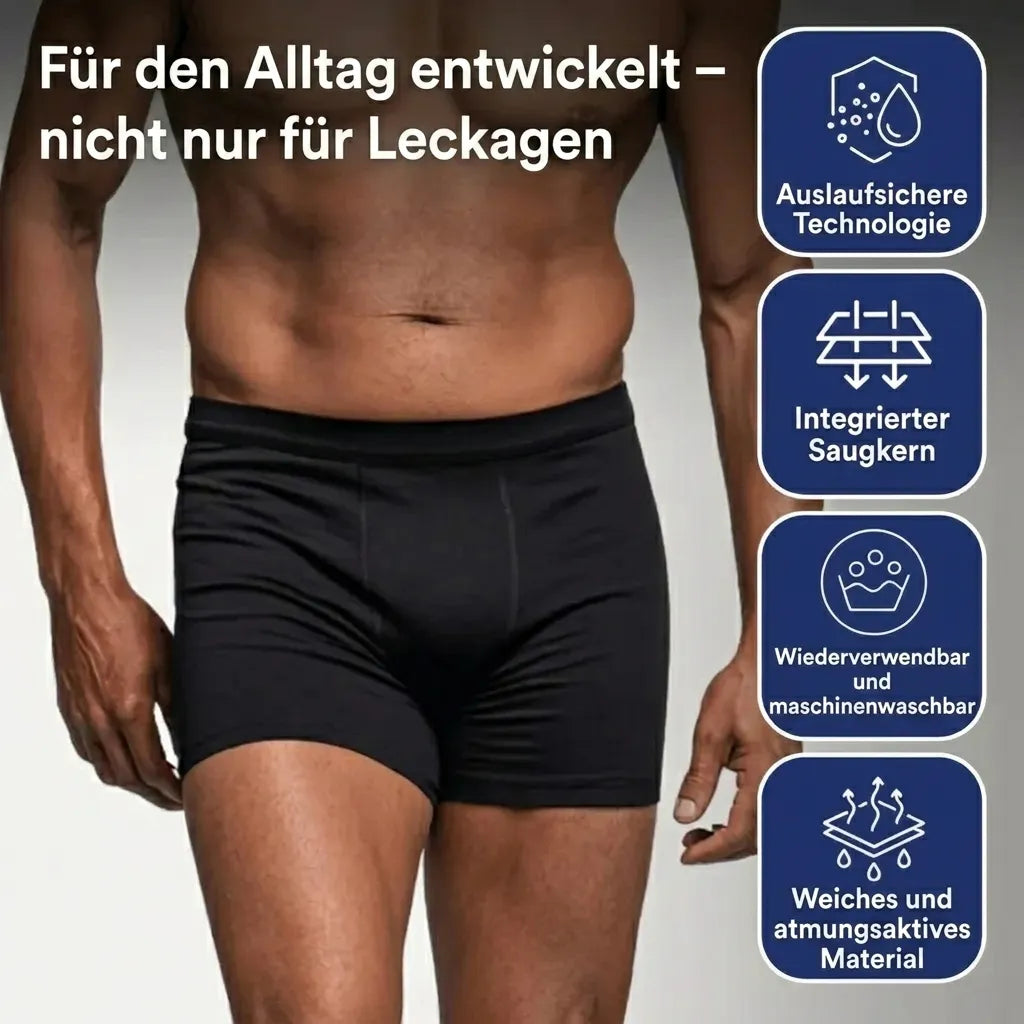 Ultraabsorbierende Inkontinenz-Boxershorts für Männer