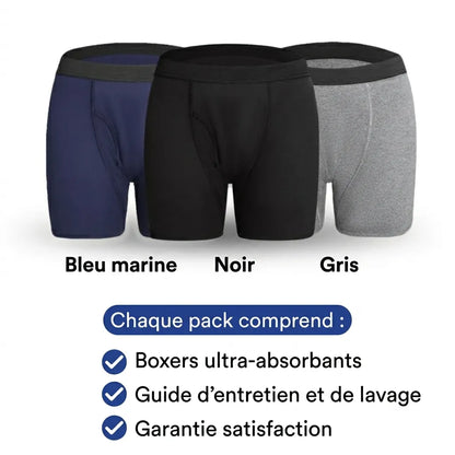 Boxers d’incontinence ultra-absorbants pour hommes